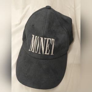 Women's Blue Fitted Adjustable Hat with MONET Embroidery